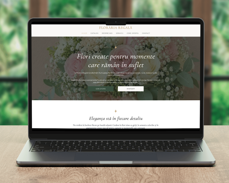 Un website de prezentare rafinat dedicat artei florale – florariaregala.ro